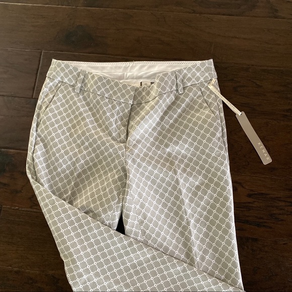 Kenar NWT GRAY PANTS Windowpane Jacquard Size 6 - Picture 1 of 10